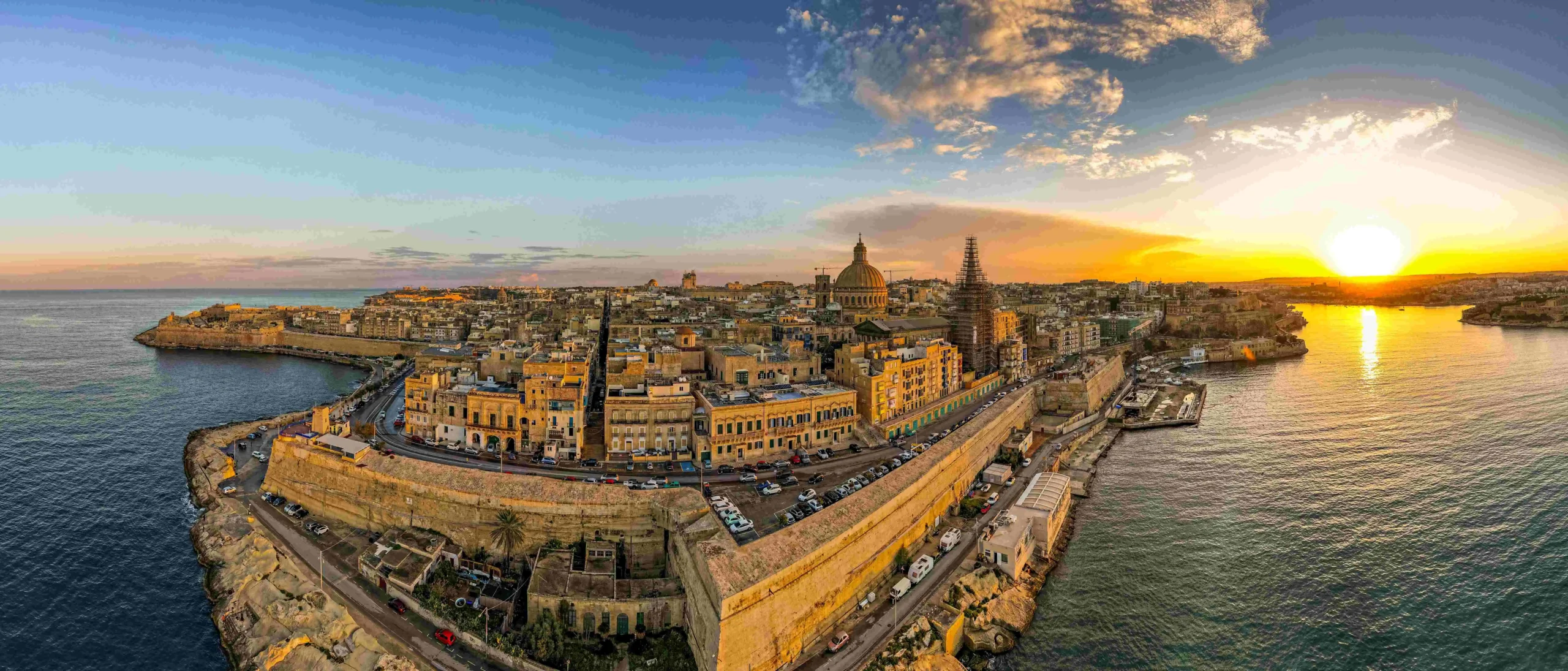 Sunset over Malta Old Town